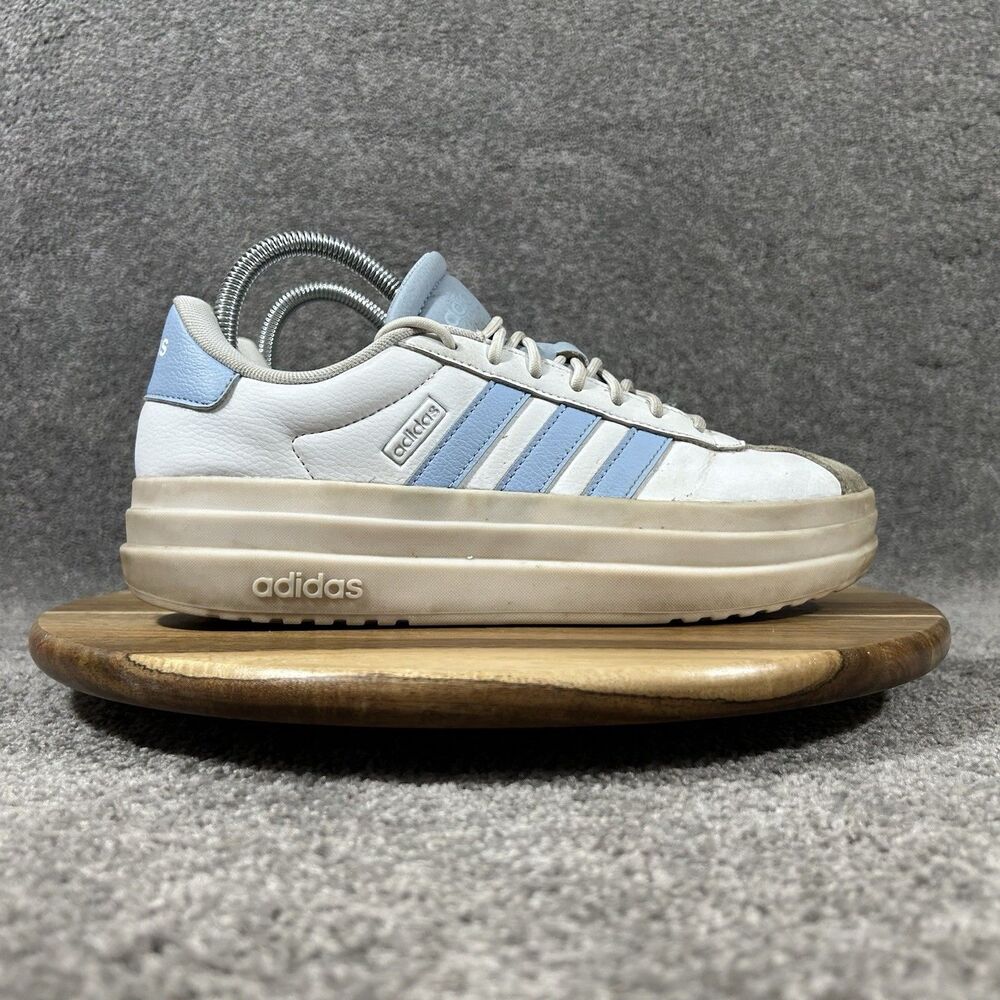 Adidas VL Court Bold JI1794 Women's Size 7.5 White Glow Blue Athletic Shoes Used